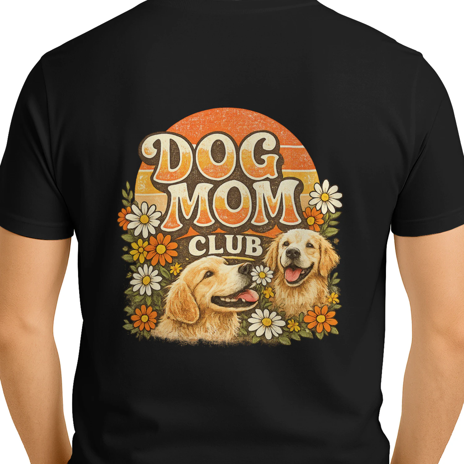 Golden Retriever Dog Mom Club Vintage Retro T-Shirt