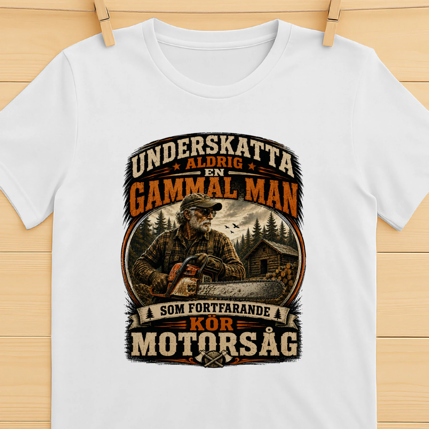 Underskatta aldrig en gammal man som fortfarande kör motorsåg