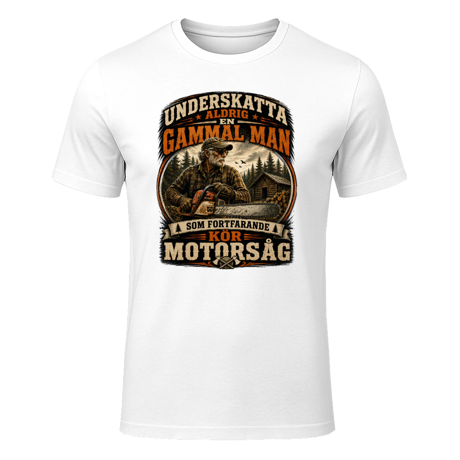 Underskatta aldrig en gammal man som fortfarande kör motorsåg