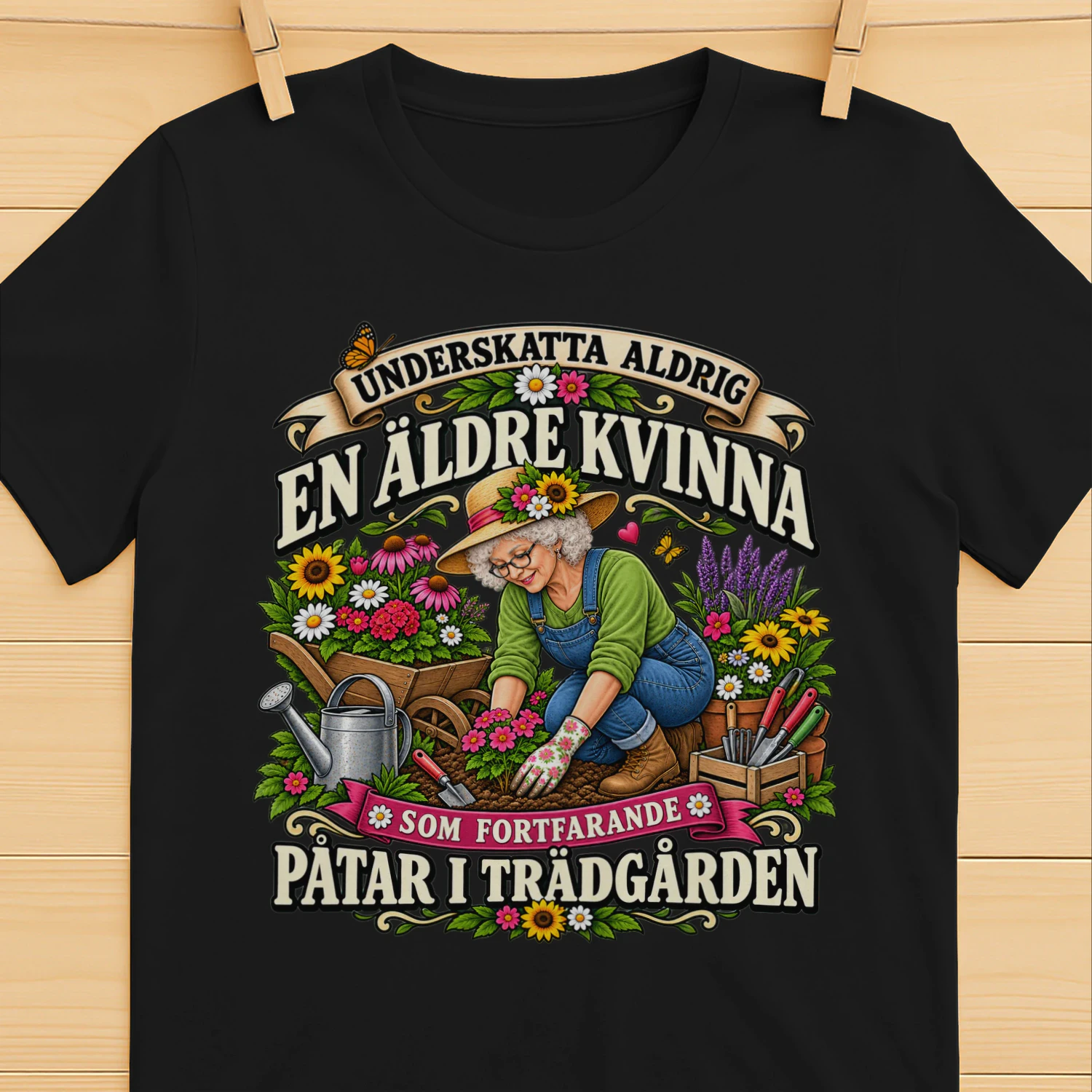 Underskatta aldrig en äldre kvinna som fortfarande påtar i trädgården