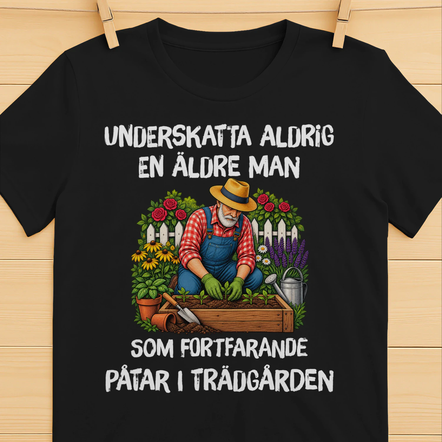 Underskatta aldrig en äldre man som fortfarande påtar i trädgården