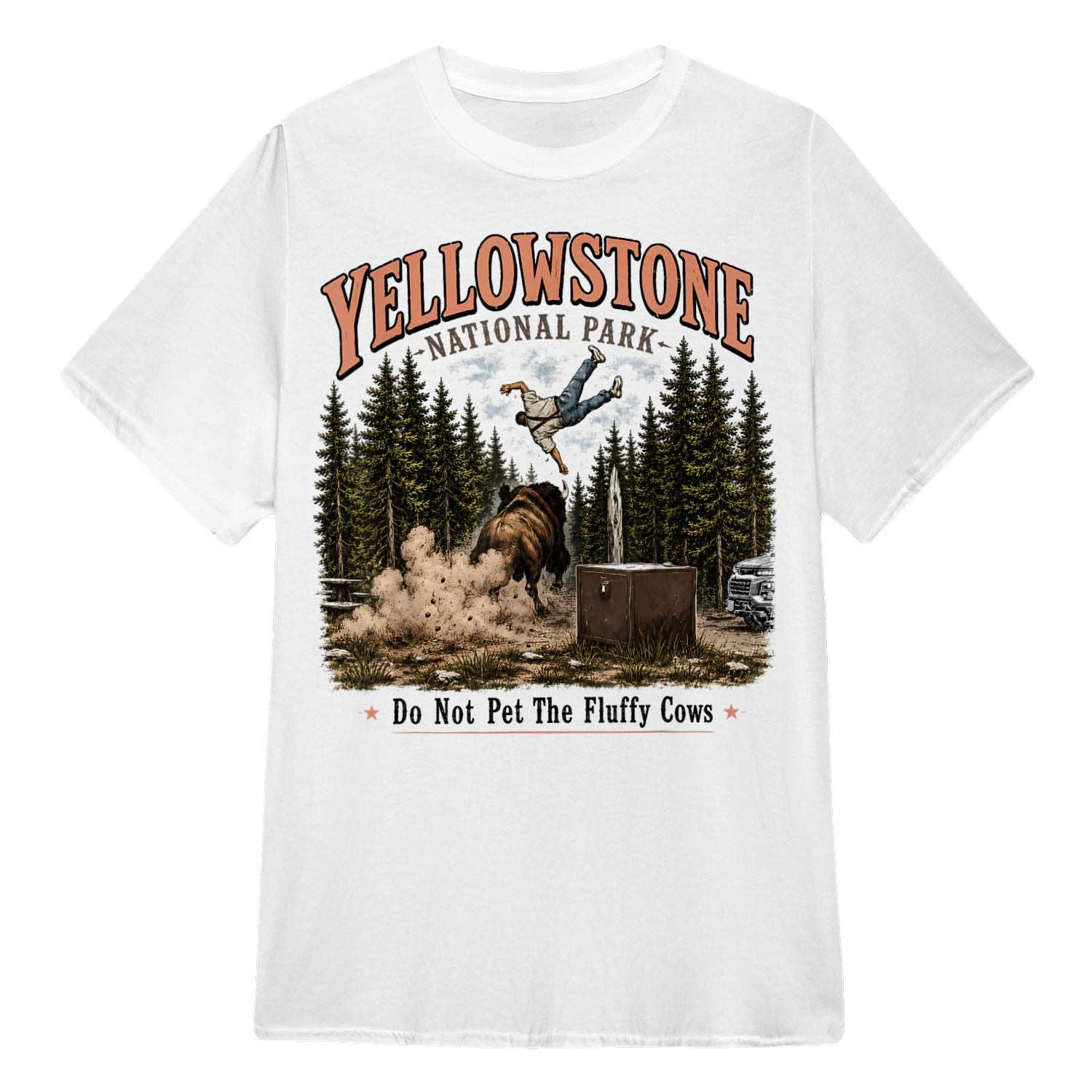 Yellowstone National Park Do Not Pet The Fluffy Cows Vintage T-Shirt
