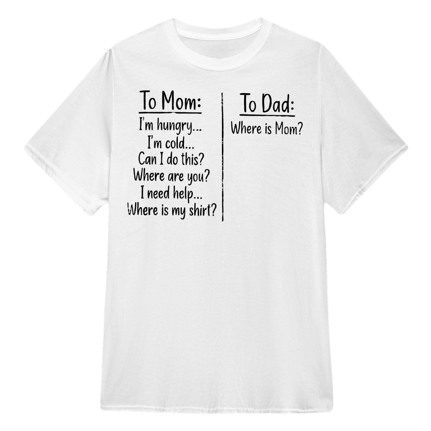 To mom to dad 
