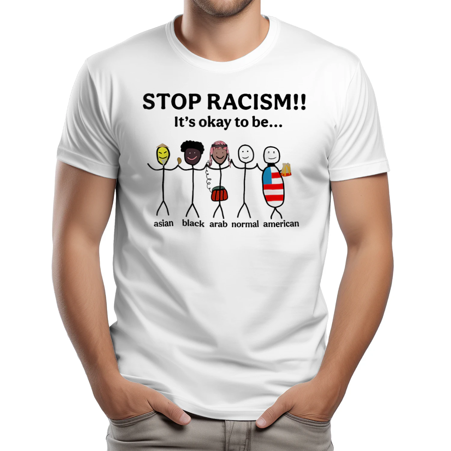 Stop Racism It's Okay to Be Asian Black Arab Normal American 