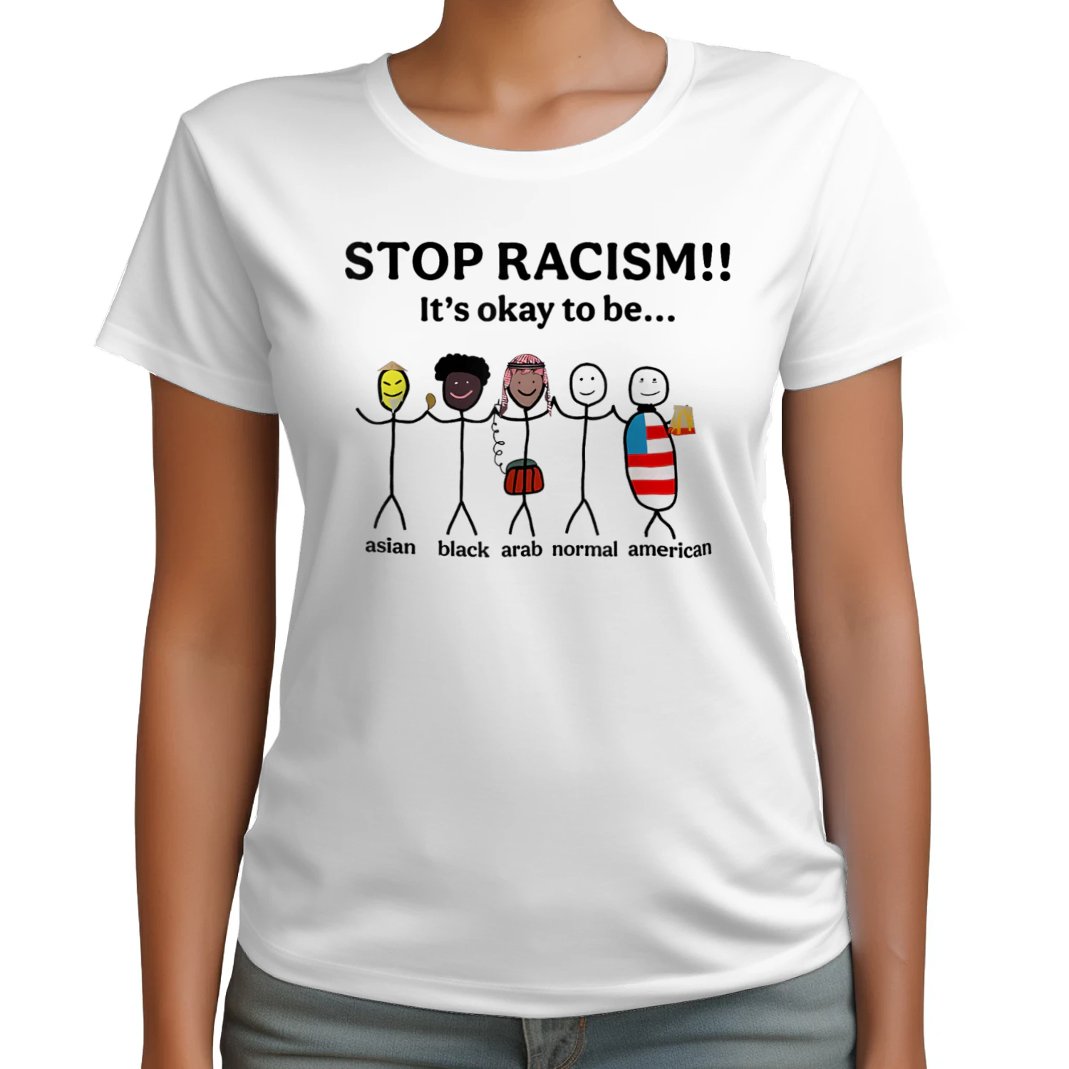 Stop Racism It's Okay to Be Asian Black Arab Normal American 