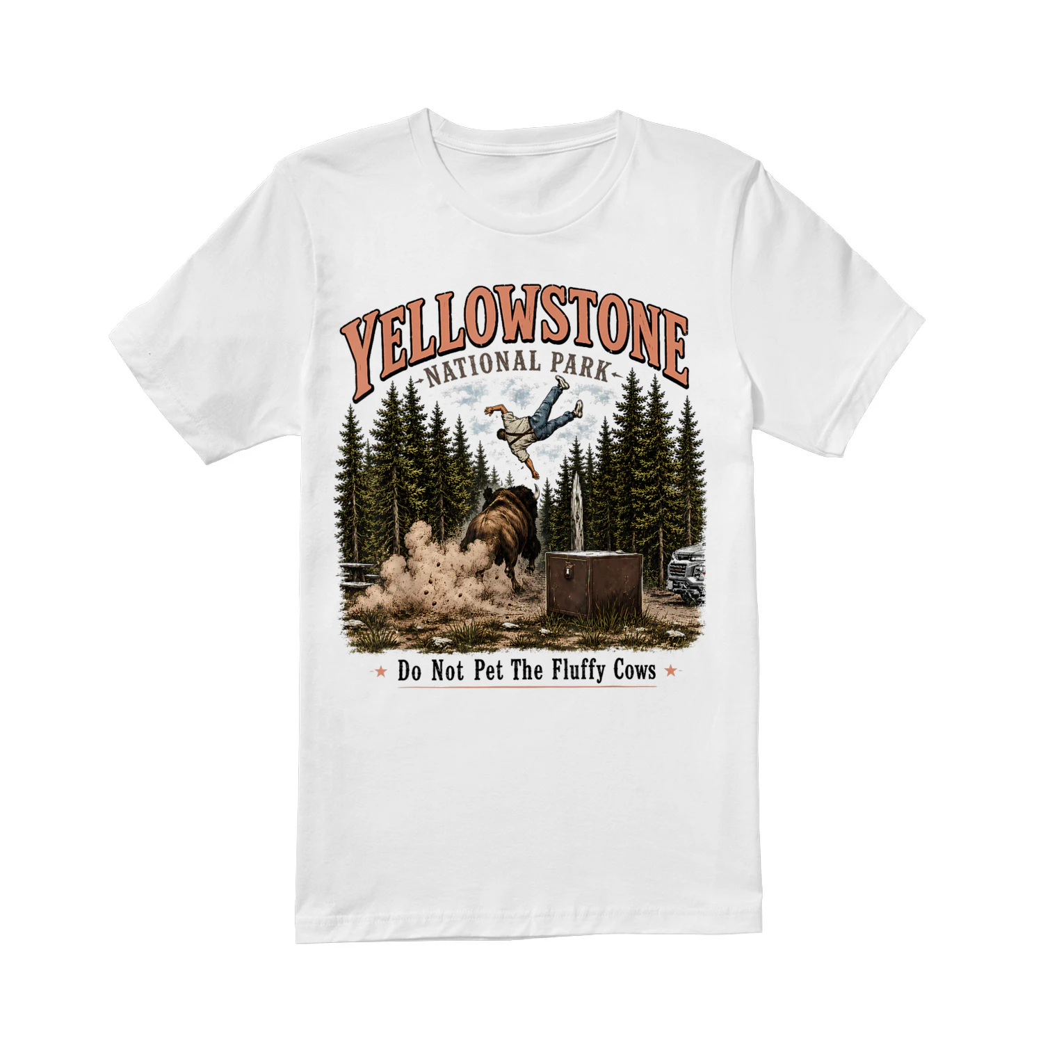 Yellowstone National Park Do Not Pet The Fluffy Cows Vintage T-Shirt