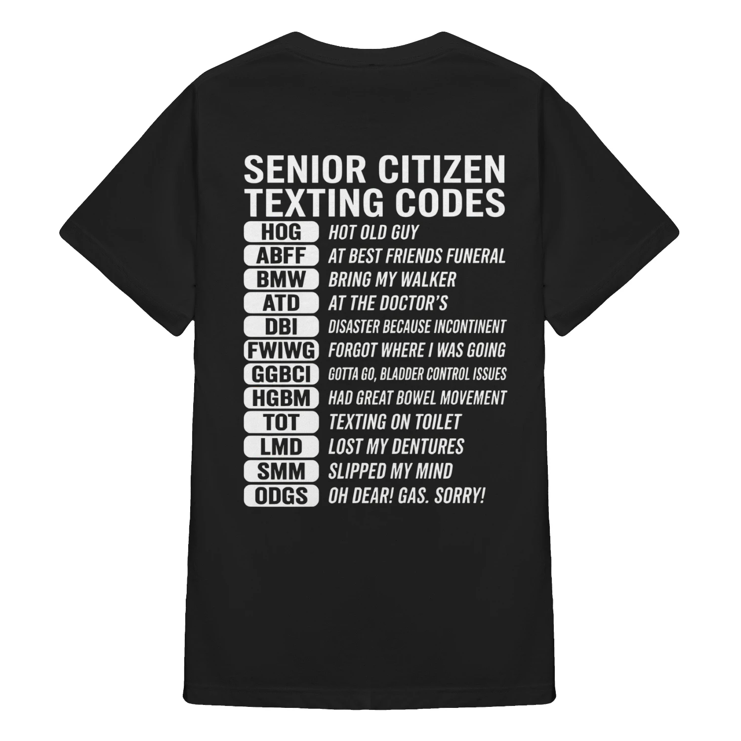 SENIOR CITIZEN TEXTING CODES