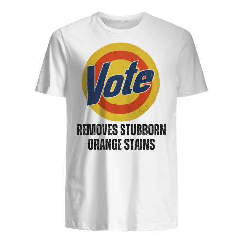 REMOVES STUBBORN ORANGE STAINS SHIRT