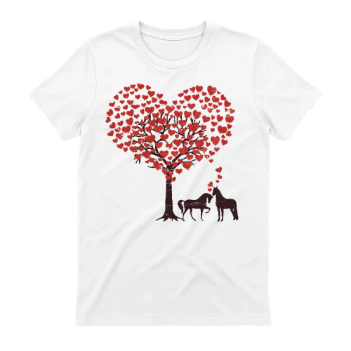 Horse love and tree