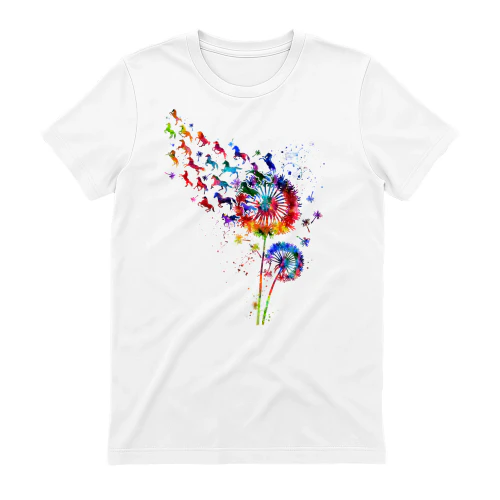 Horse watercolor dandelion