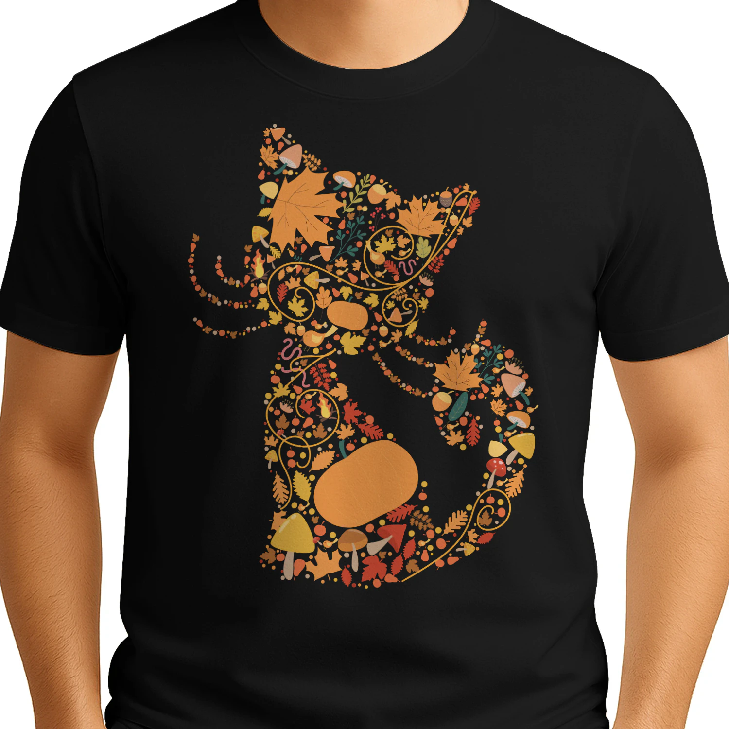 Cat Floral Fall