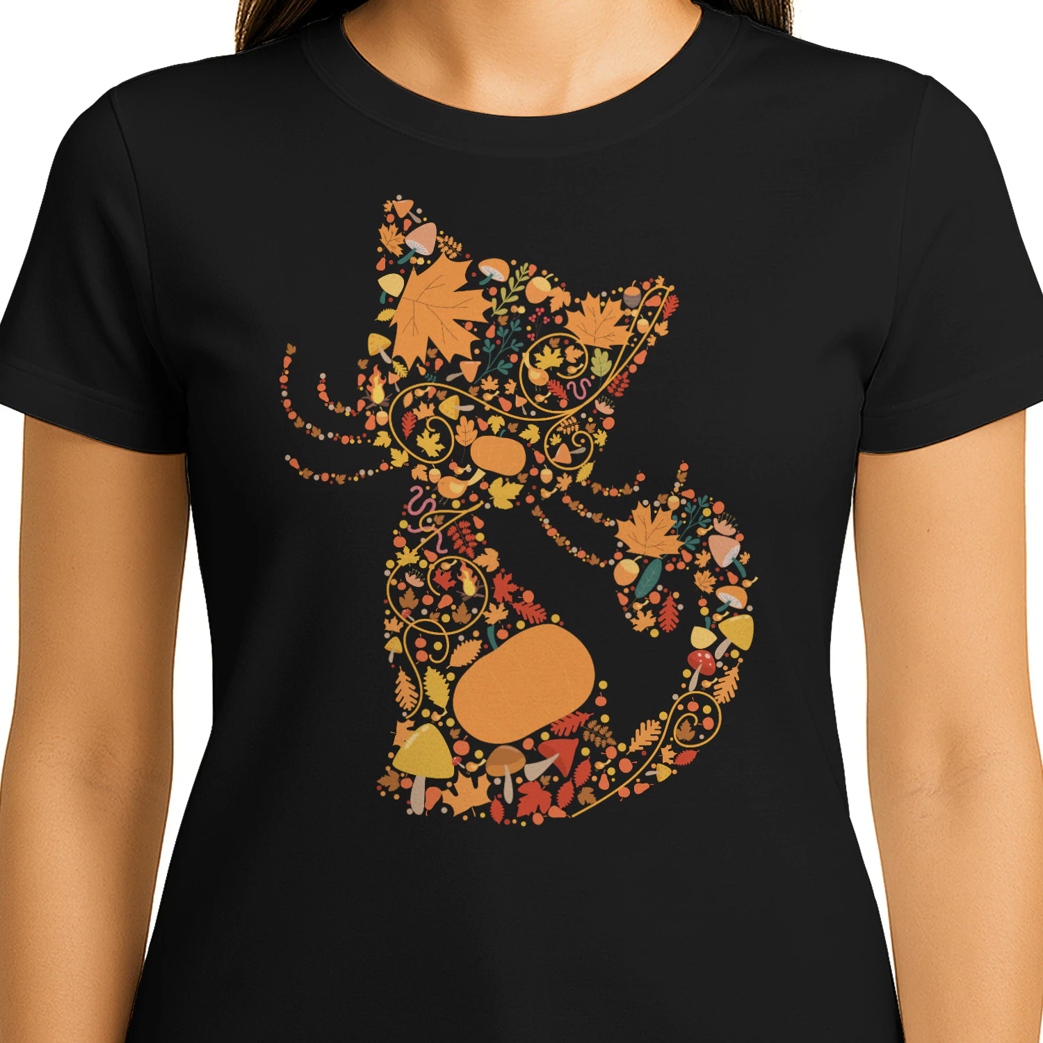 Cat Floral Fall