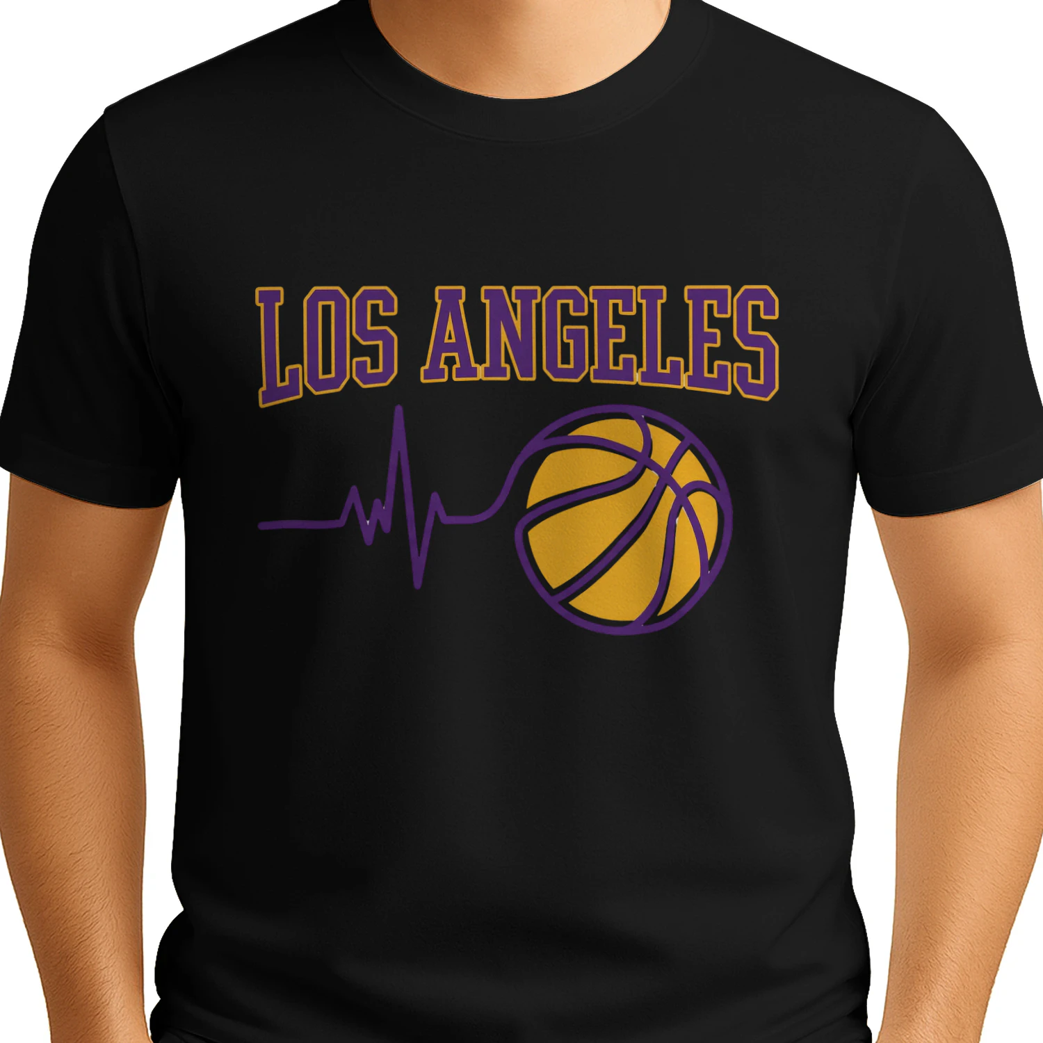 Los Angeles Basketball Heartbeat Vintage Tee