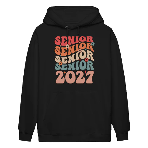 Senior 2027 Groovy Unisex Hoodie