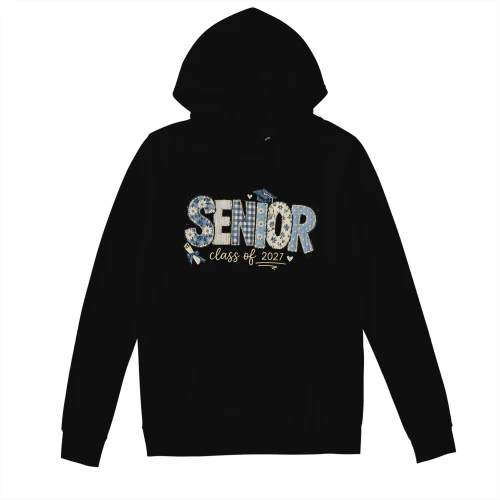 Senior 2027 Gold Blue Unisex Hoodie