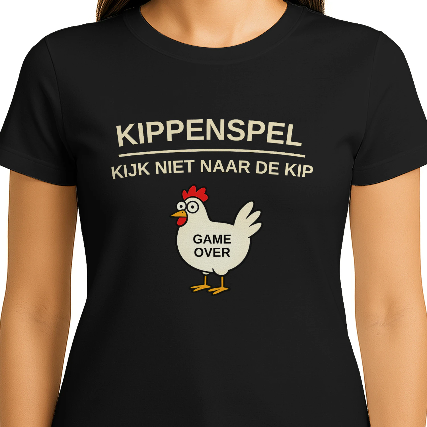 Kippenspel Funny Chicken T-Shirt Dutch Humor Graphic Tee