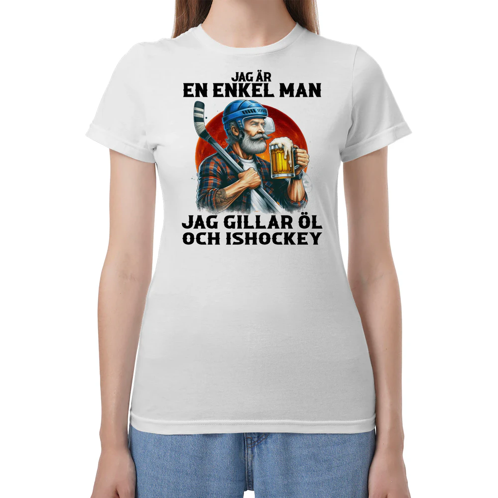 Ice Hockey Beer Simple Man T-Shirt