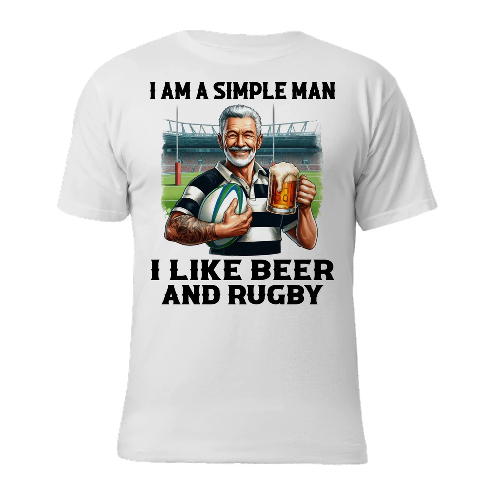 Rugby Beer Simple Man T-Shirt
