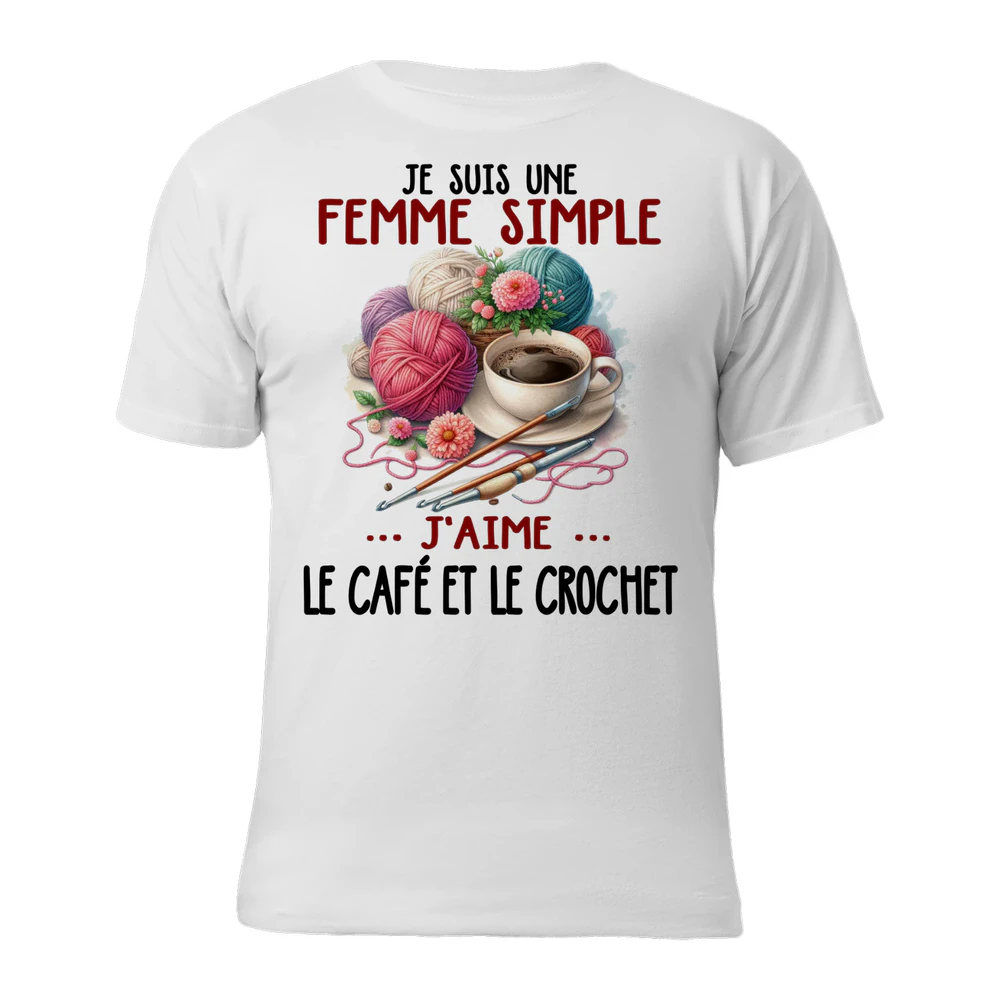 Crochet Coffee Woman T-Shirt