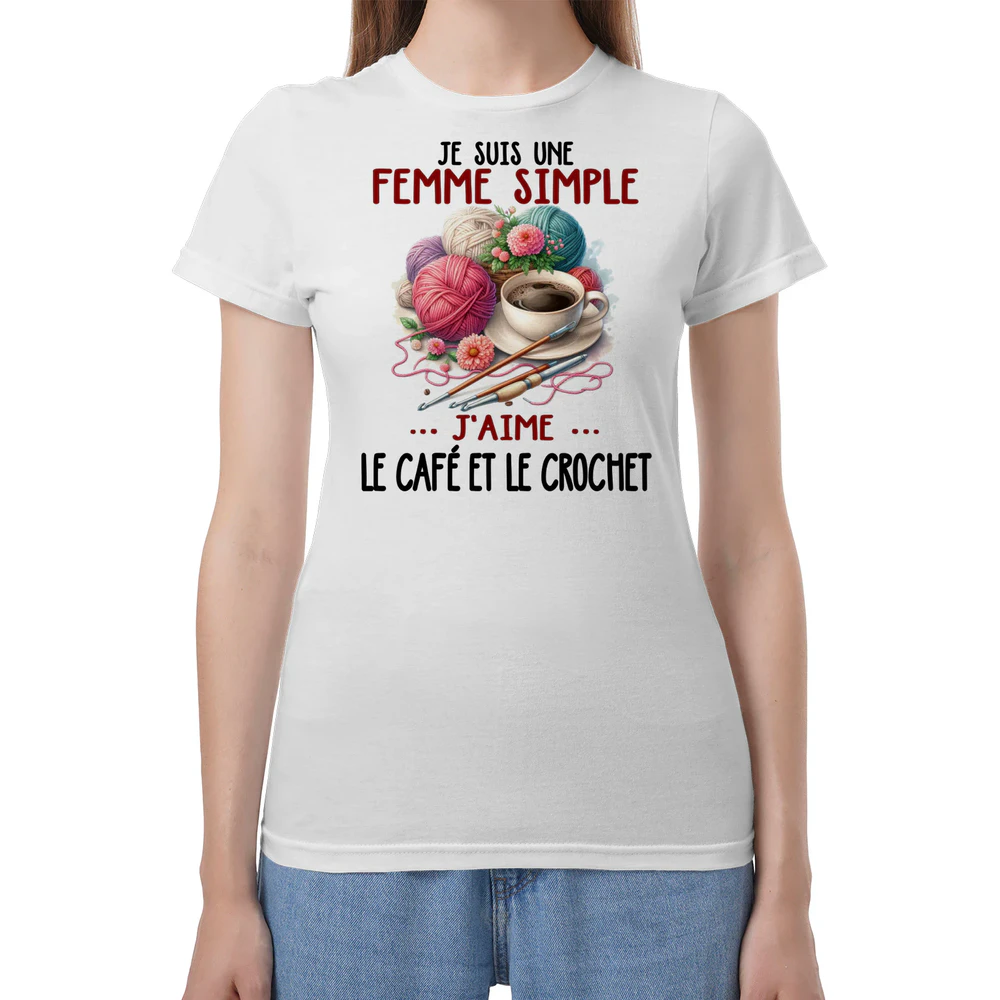 Crochet Coffee Woman T-Shirt