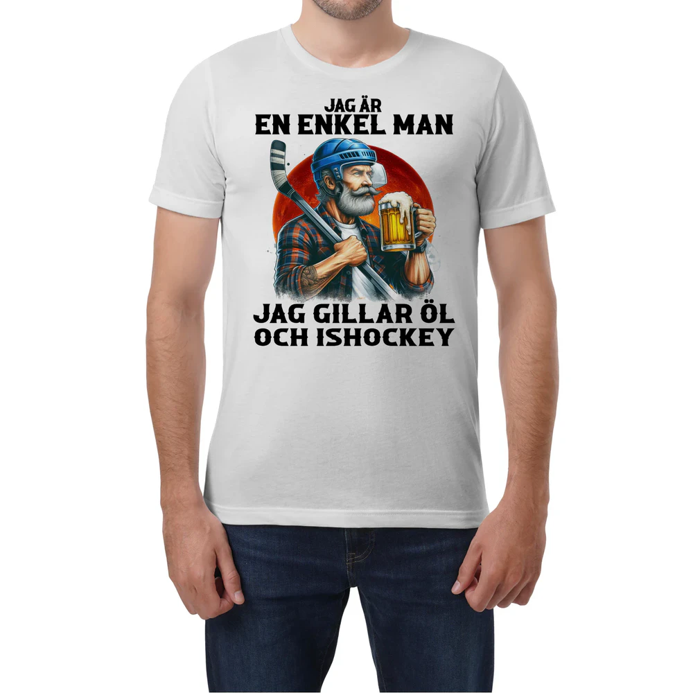 Ice Hockey Beer Simple Man T-Shirt