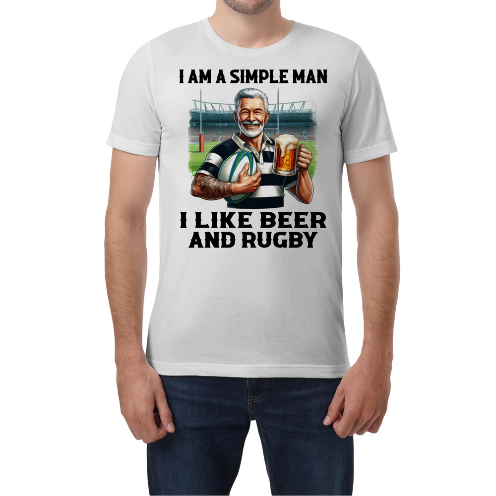 Rugby Beer Simple Man T-Shirt