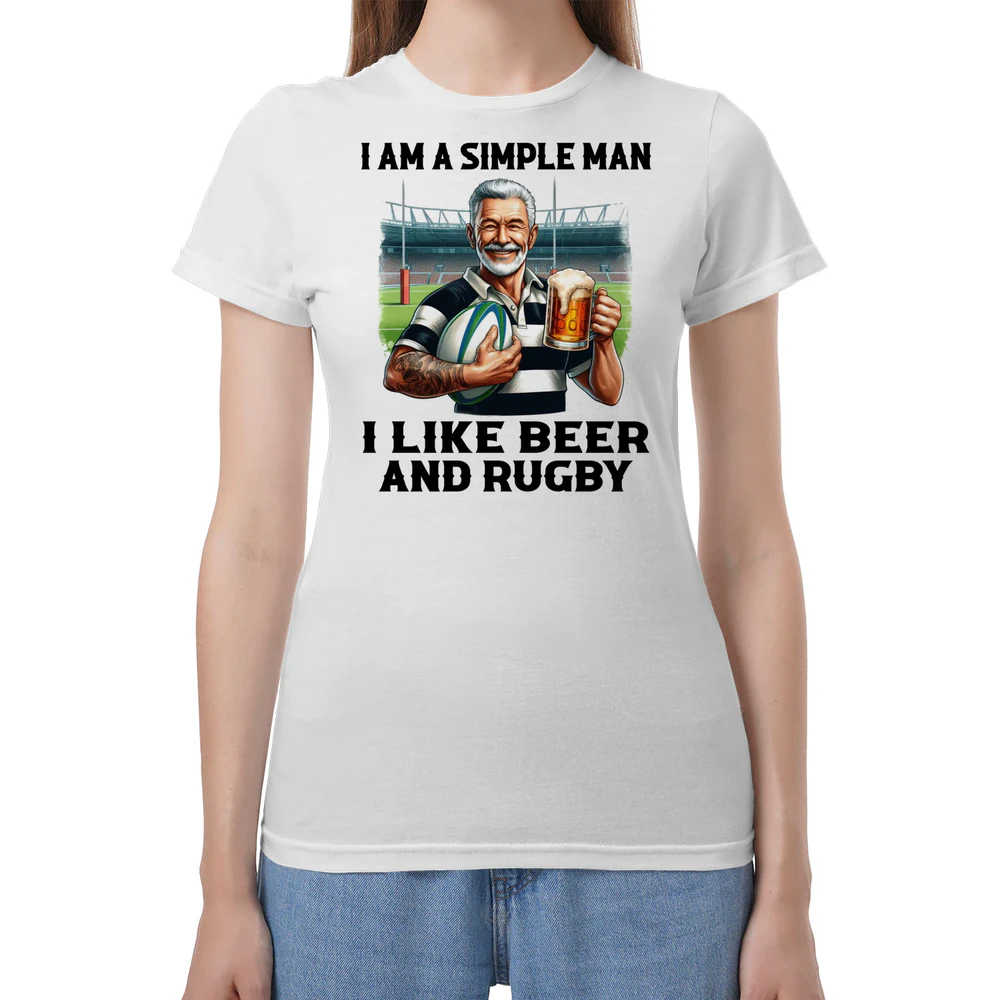 Rugby Beer Simple Man T-Shirt