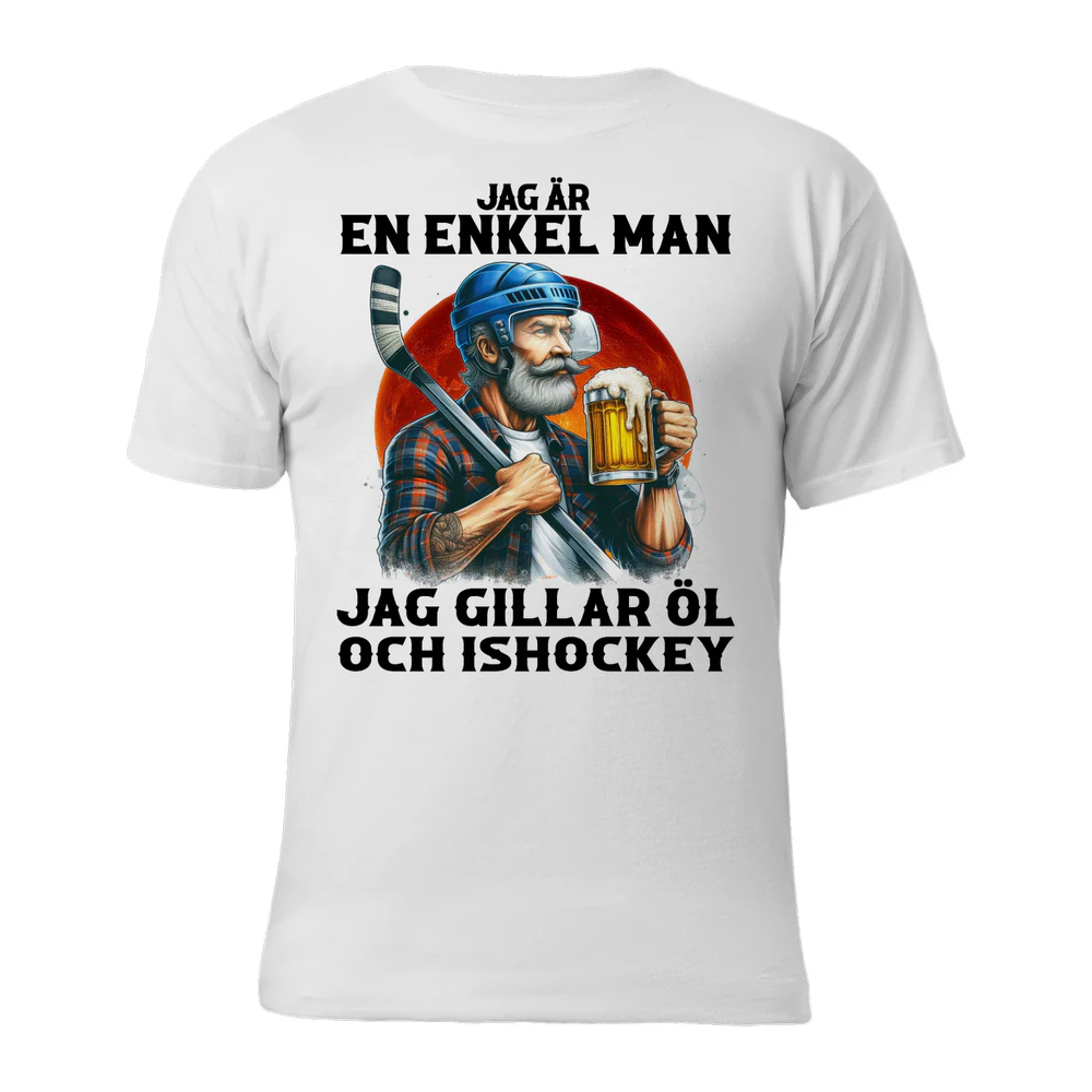 Ice Hockey Beer Simple Man T-Shirt