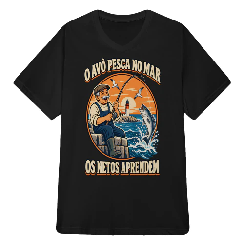 Avô Pescador T-shirt e sweat com capuz