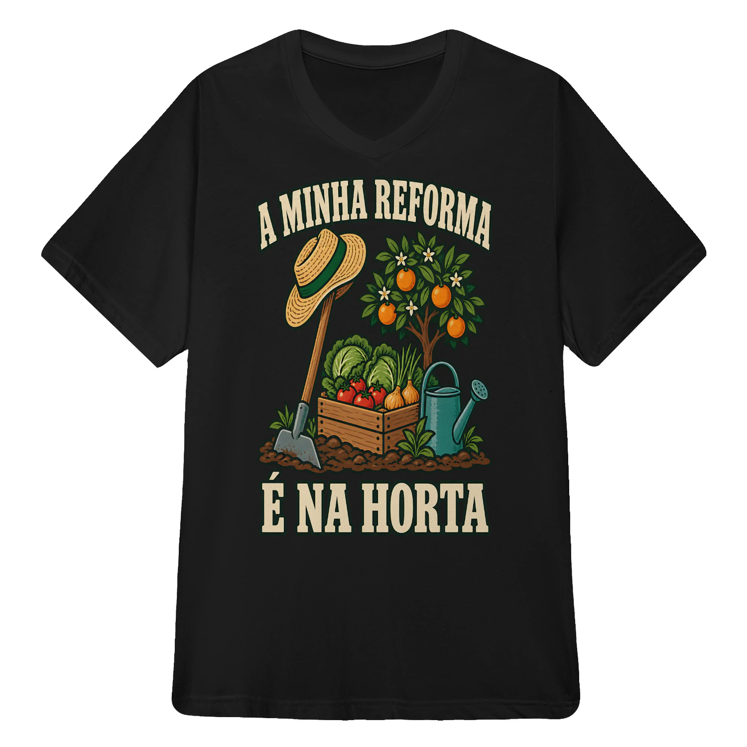 Reforma na Horta T-shirt de decote em V