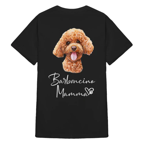 Italian Poodle Mom V-Neck Back Print T-Shirt