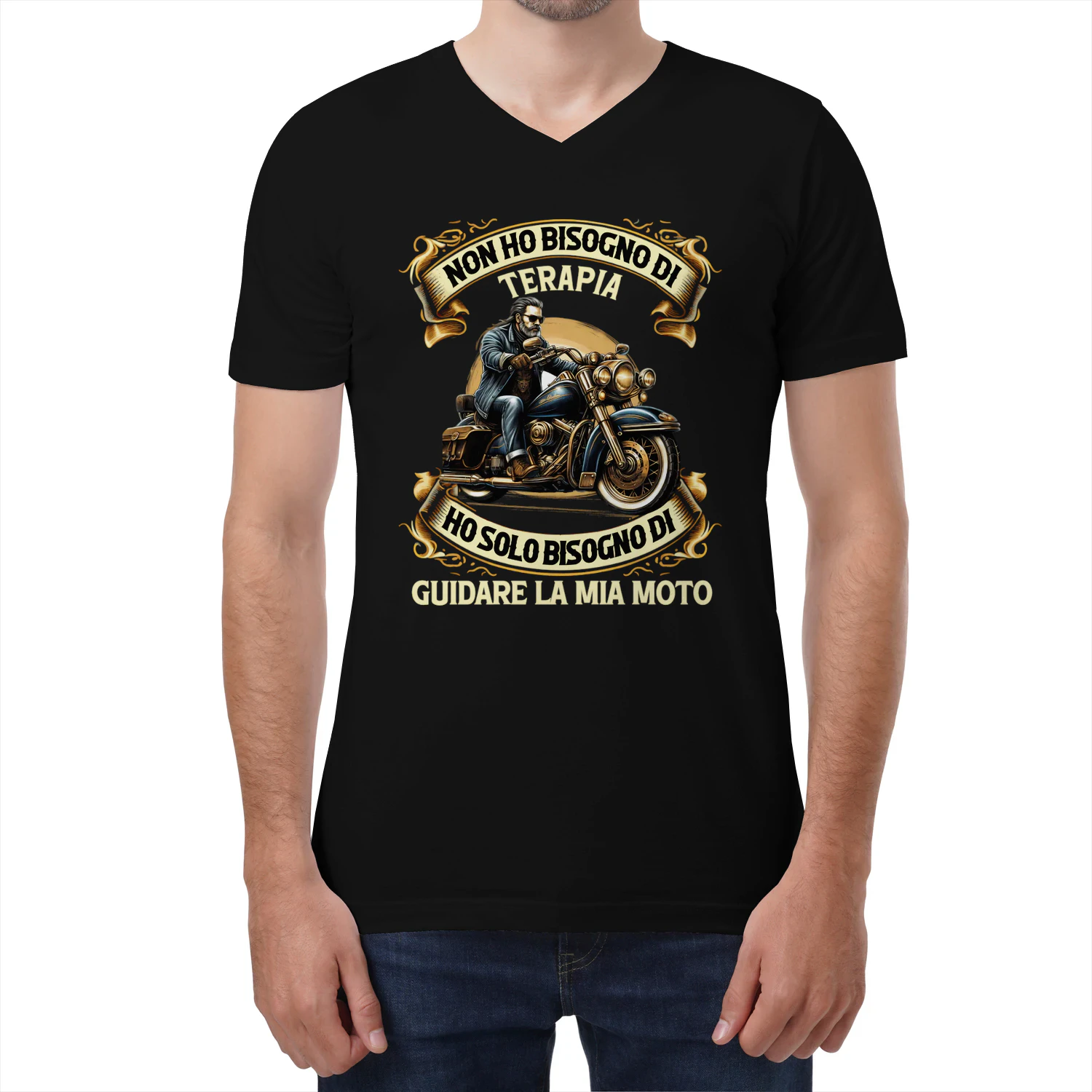 Biker Therapy V-Neck T-Shirt