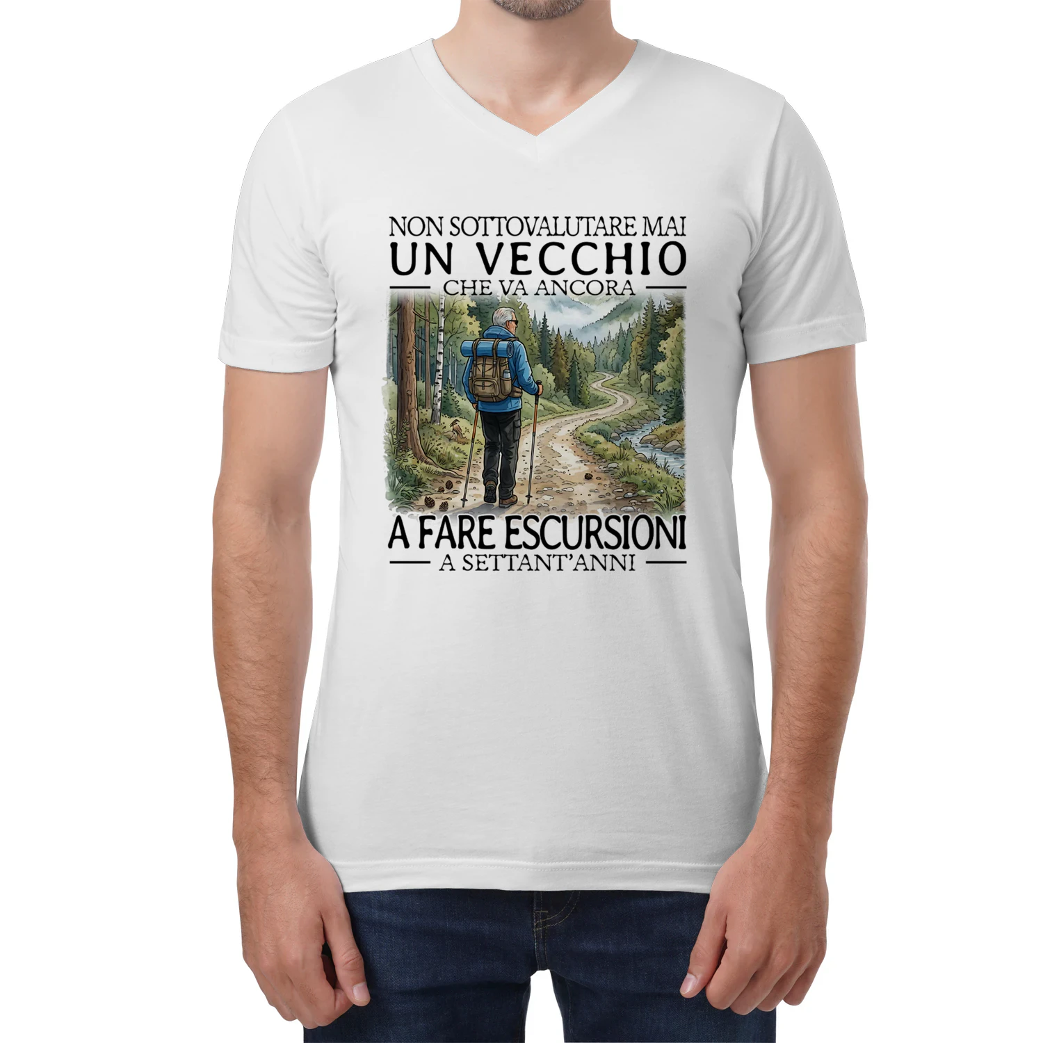 Hiking Never Old Men 7 V-Neck T-Shirt