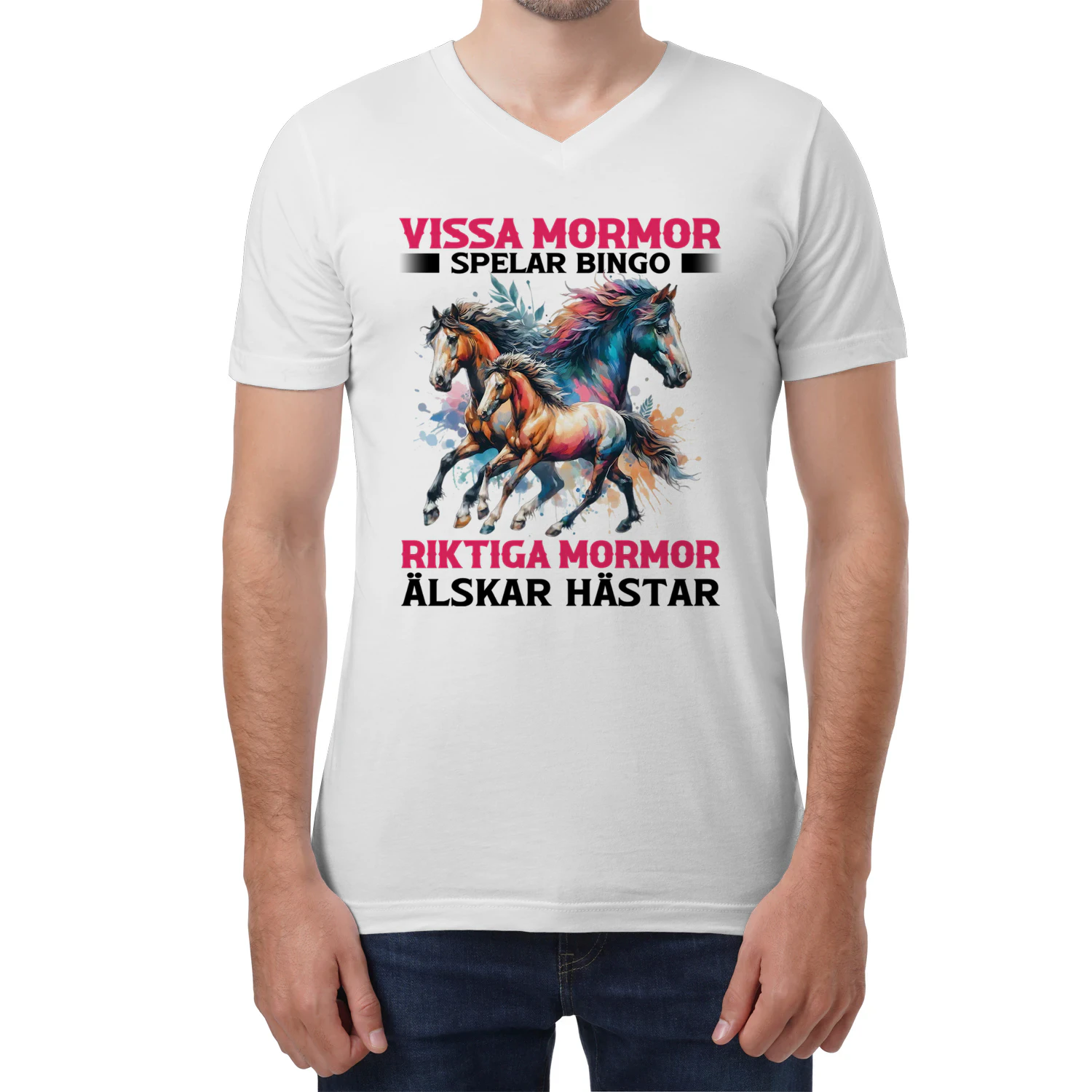 Horse Gmas Bingo V-Neck T-Shirt