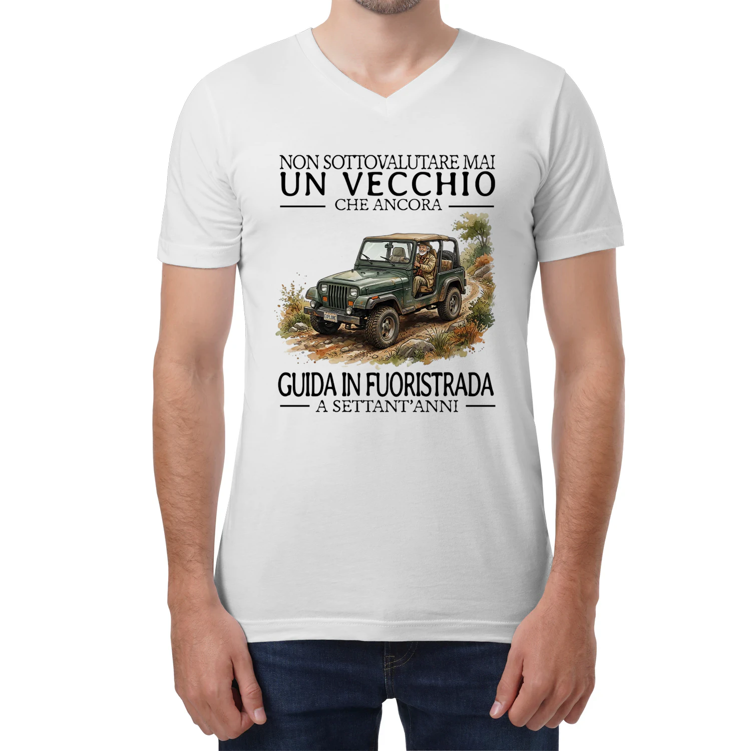 Offroad Never Old Men 70 V-Neck T-Shirt