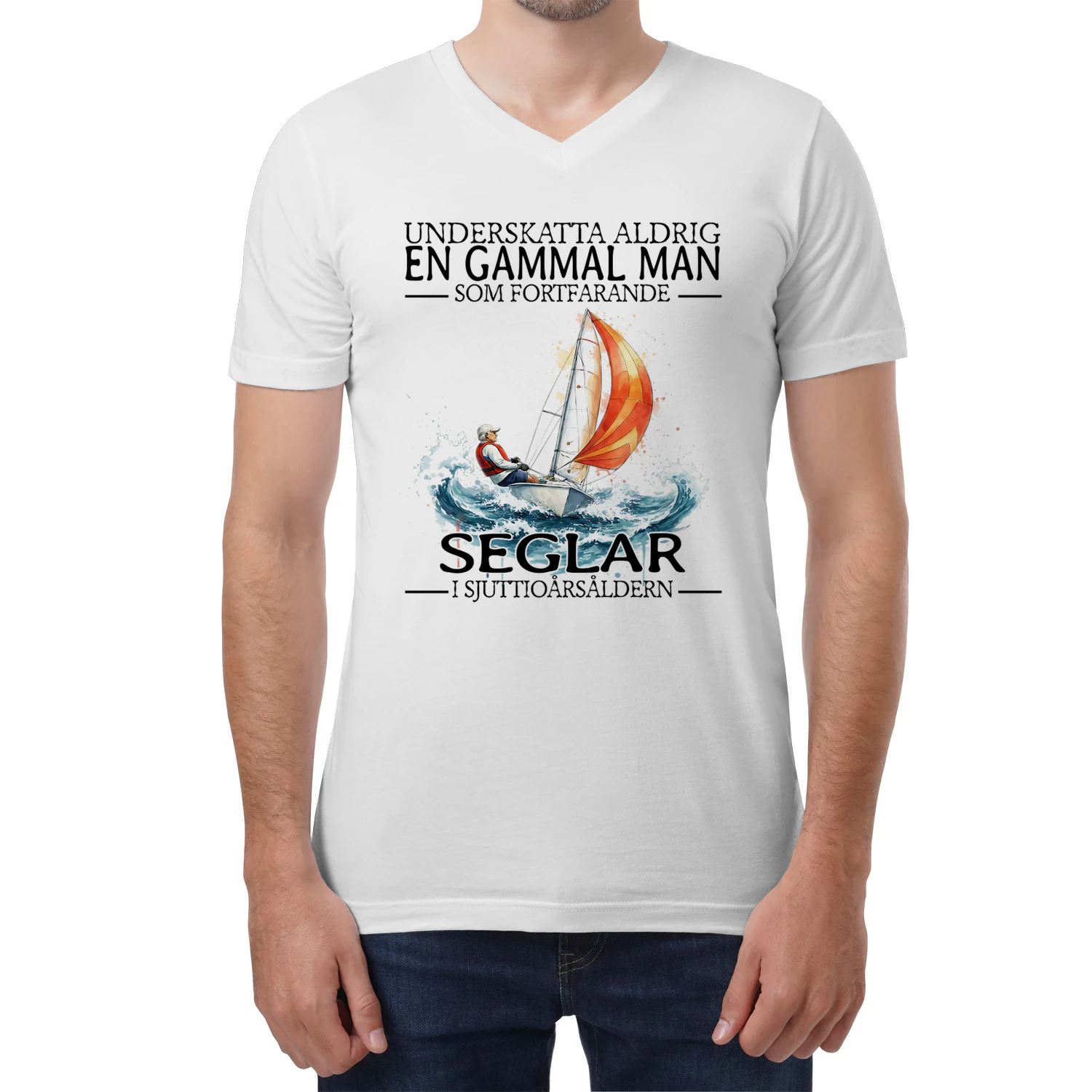 Sailing Never Old Men 7 V-Neck T-Shirt