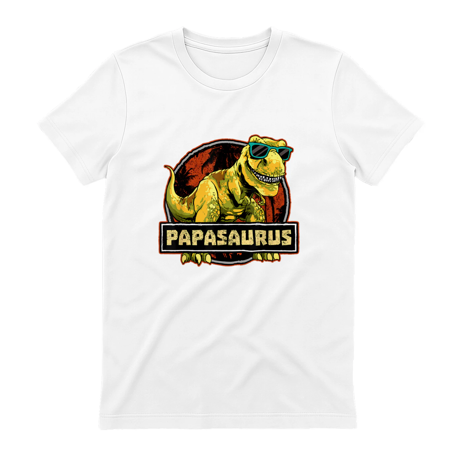 Papasaurus Dad T-Rex Dinosaur Compleanno Corrispondenza Maglietta