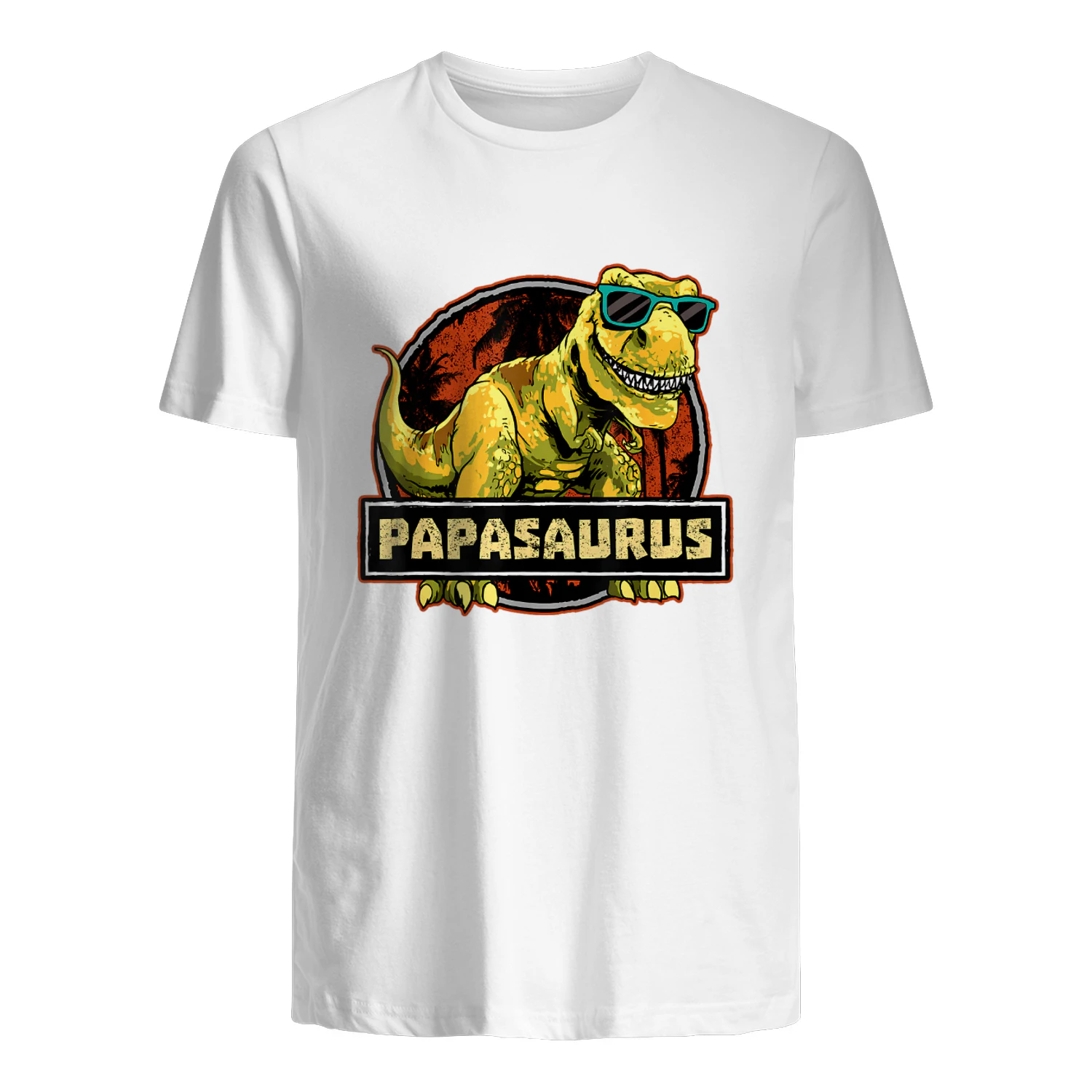 Papasaurus Dad T-Rex Dinosaur Compleanno Corrispondenza Maglietta