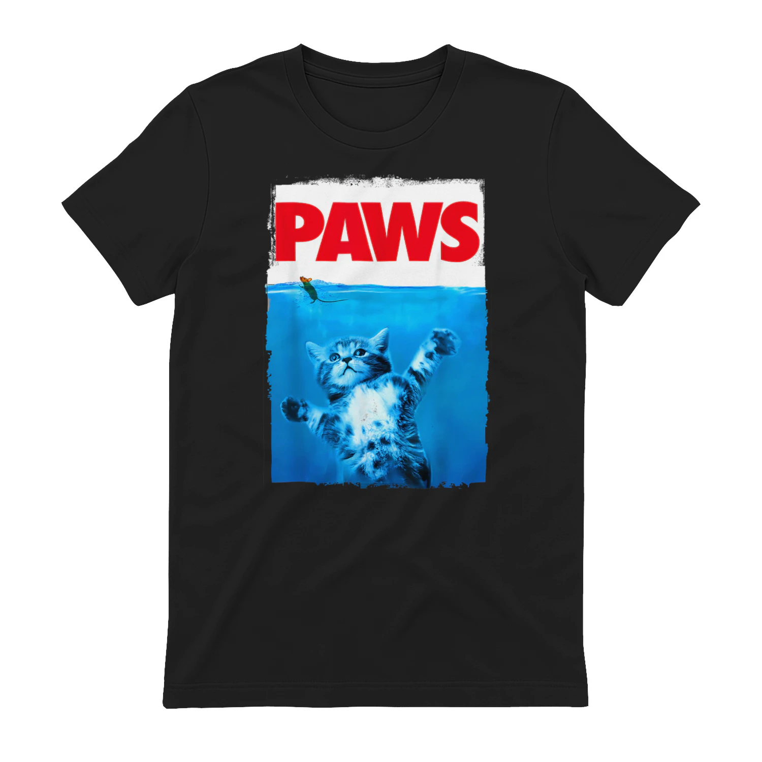 Paws Cat And Mouse Top, Cute Funny Cat Lover Parody Top Maglietta