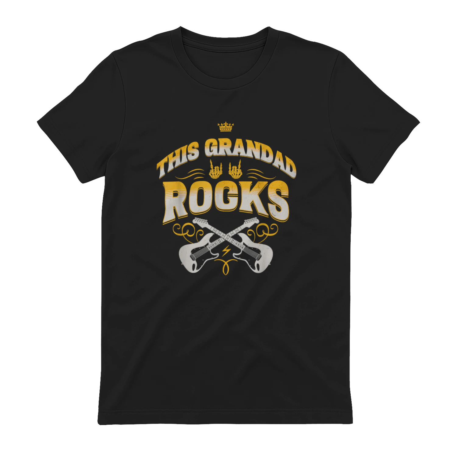 This Grandpa Rocks Cool Guitar Rocker Grandad Funny Family T-Shirt