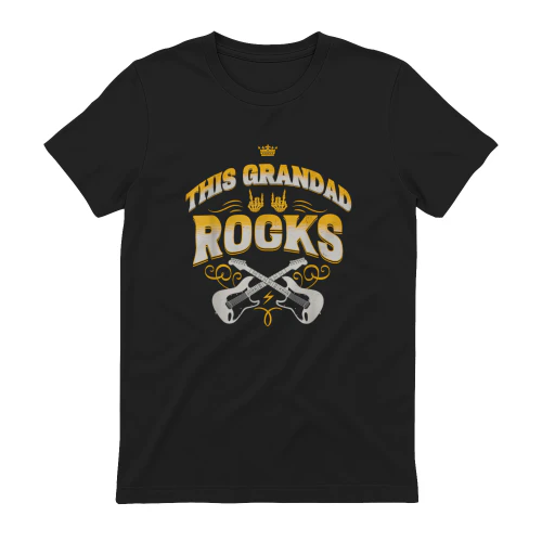 This Grandpa Rocks Cool Guitar Rocker Grandad Funny Family T-Shirt