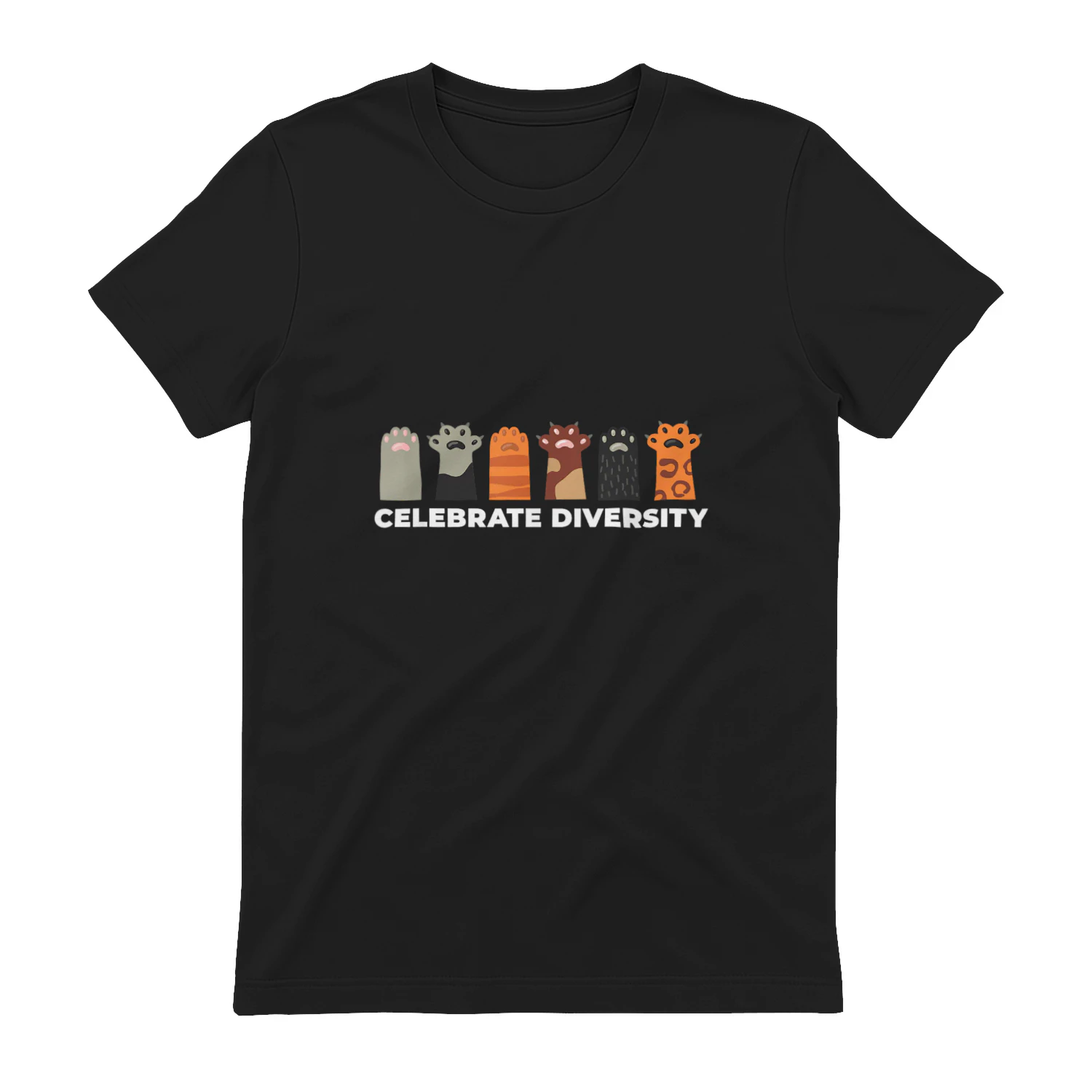 Celebrate Diversity Funny Cat Owner Gift for Cat Lover Paws Maglietta