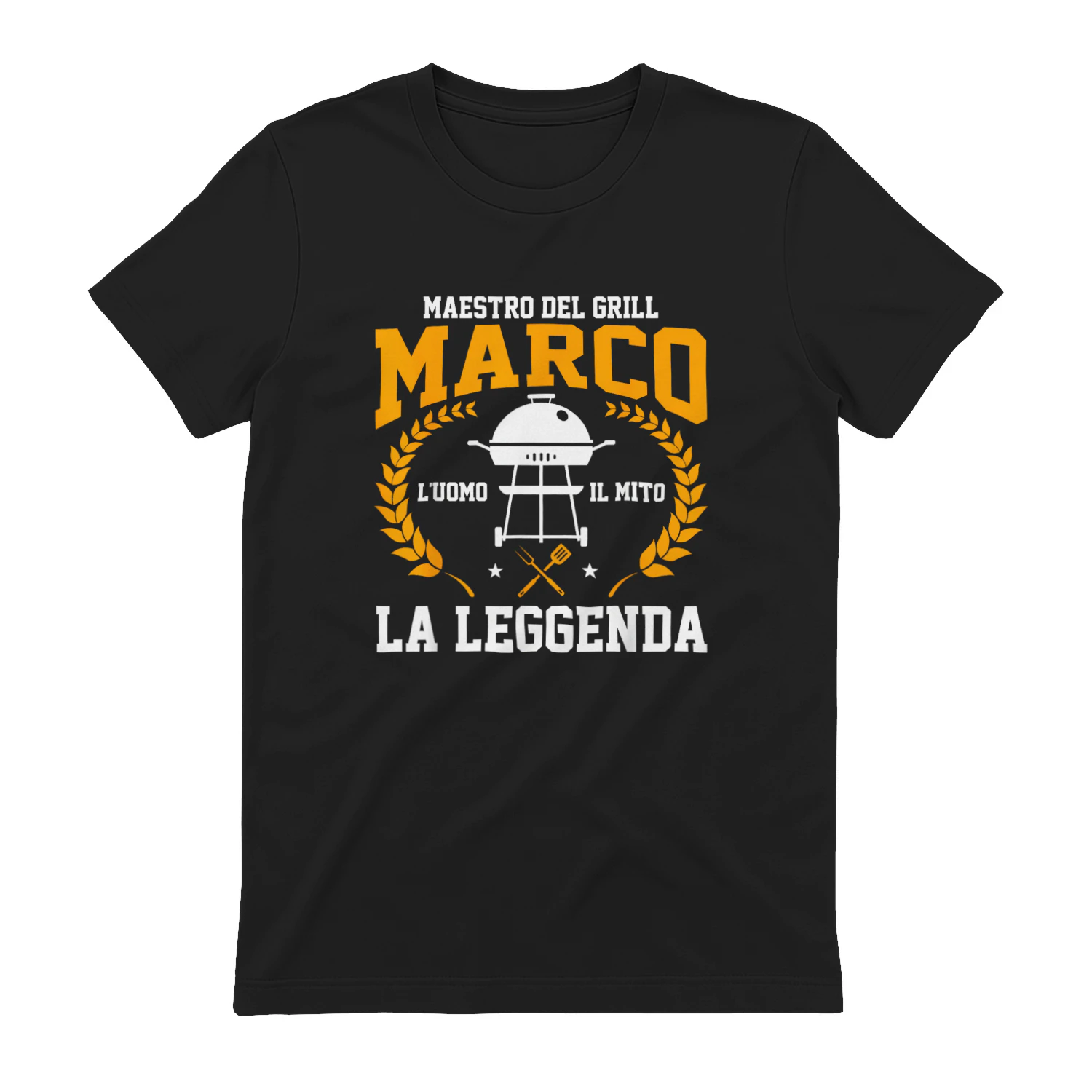 Barbecue Regali BBQ Maestro Griglia Marco Mito Leggenda Maglietta