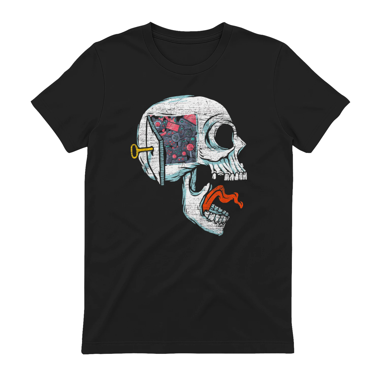 Halloween Idea Regalo Spaventoso Cranio Gaming Maglietta