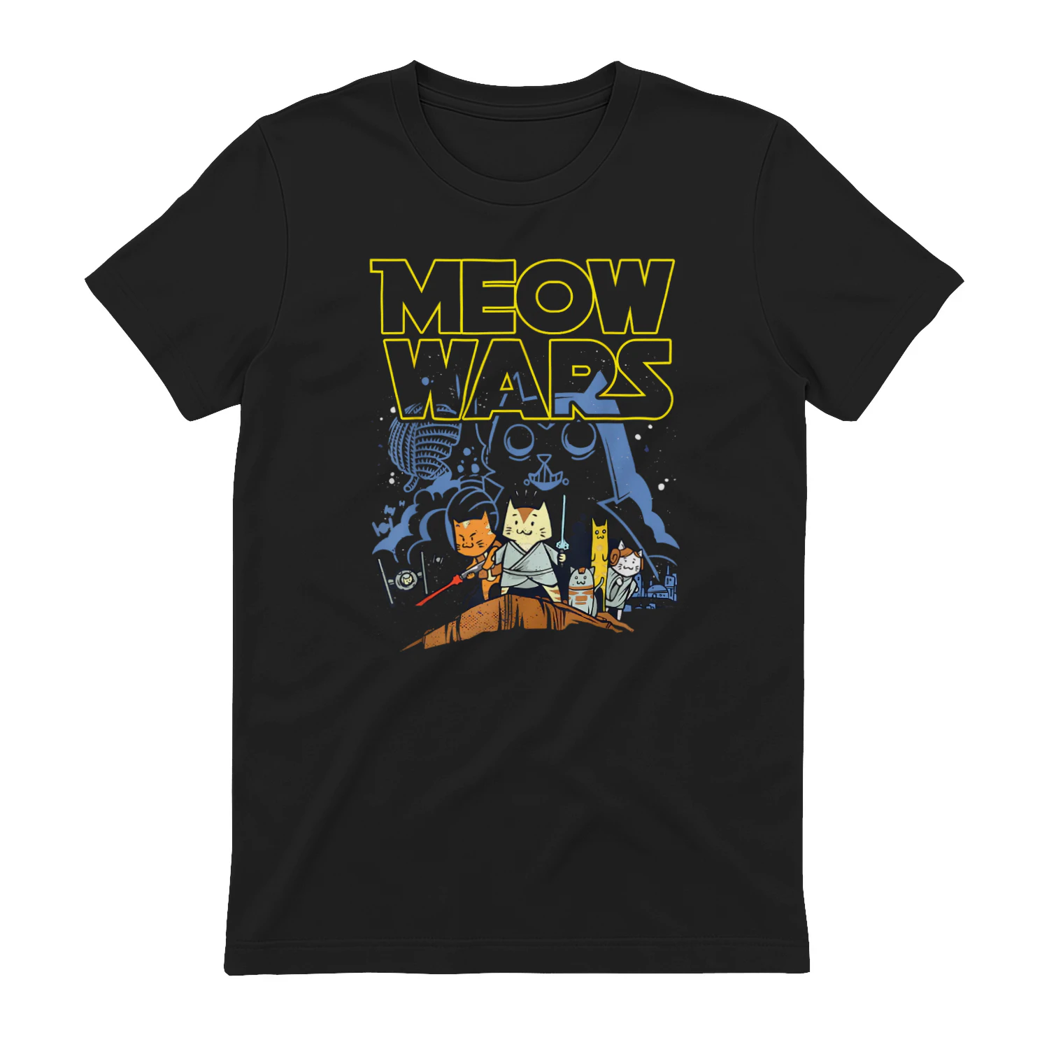 Meow Wars Regali per Gli Amanti dei Gatti Regali a Tema Cat Stuff Maglietta