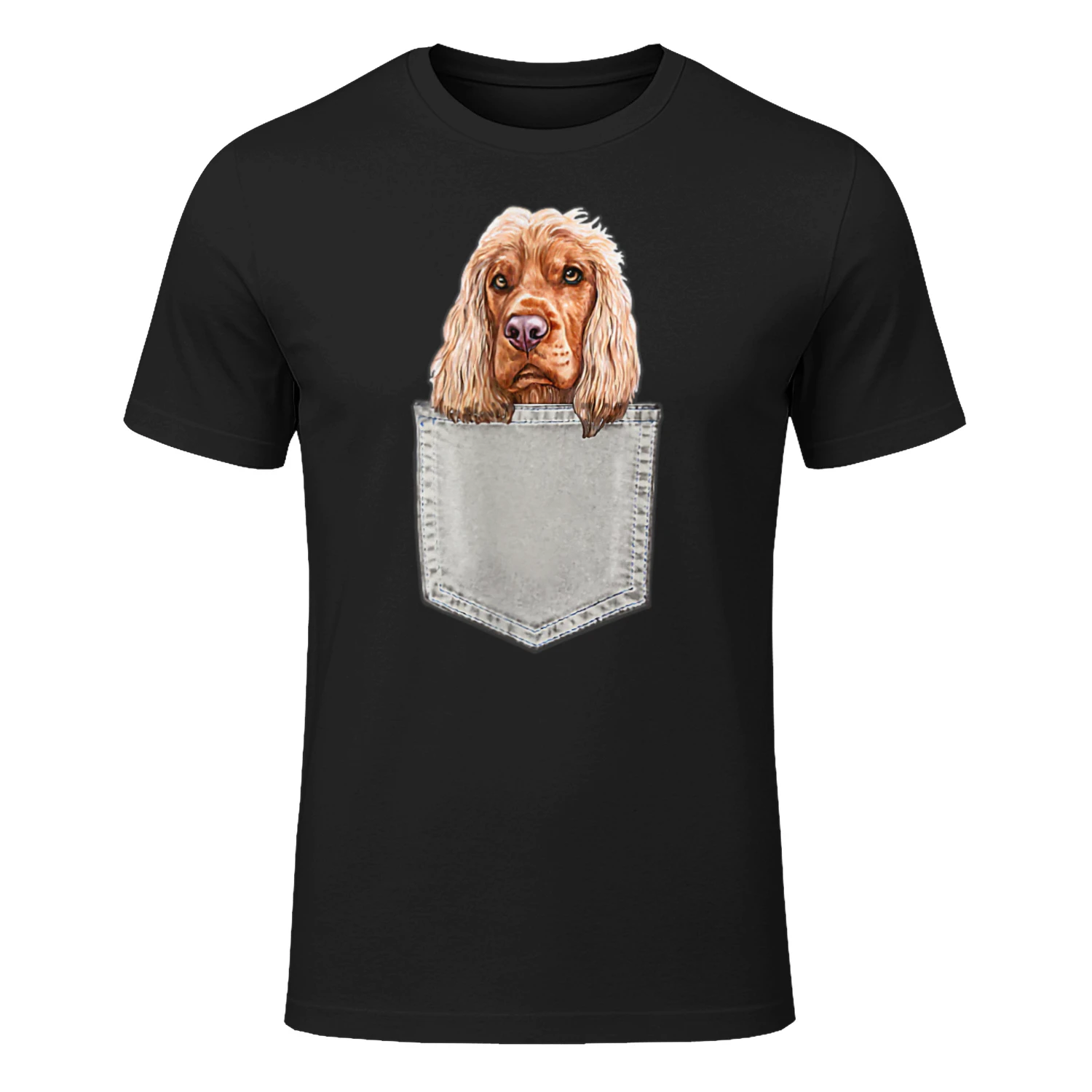 Amo il mio cane COCKER SPANIEL Camicie Accessori Maglietta Tasca Cane Cane COCKER SPANIEL Taschino Maglietta