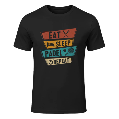Padelista Regalo Padel Tennis Eat Sleep Padel Repeat Maglietta