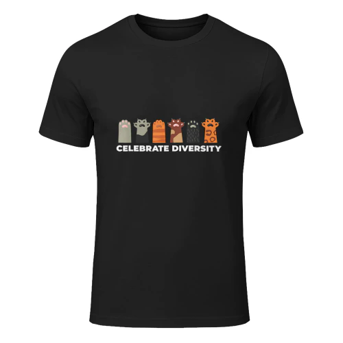 Celebrate Diversity Funny Cat Owner Gift for Cat Lover Paws Maglietta