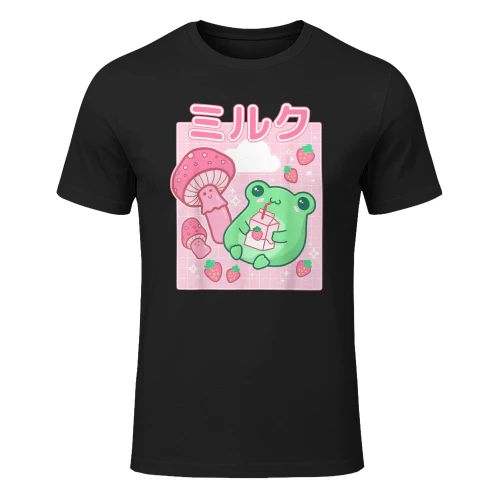 Carino Cottagecore Rana Fragola Retro Anni '90 Kawaii Estetica Maglietta