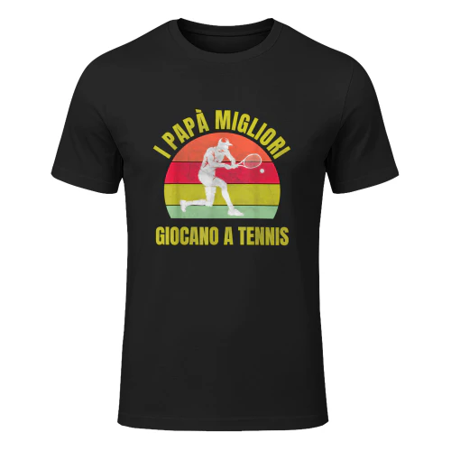 Tennis Papà Tennista Divertente Padre Vintage Regalo Uomo Maglietta